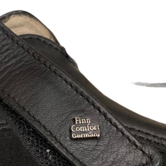 Finn Comfort Black Leather & Suede Velcro Strap Comfort Orthopedic Shoes Sz 39 - Picture 4 of 10